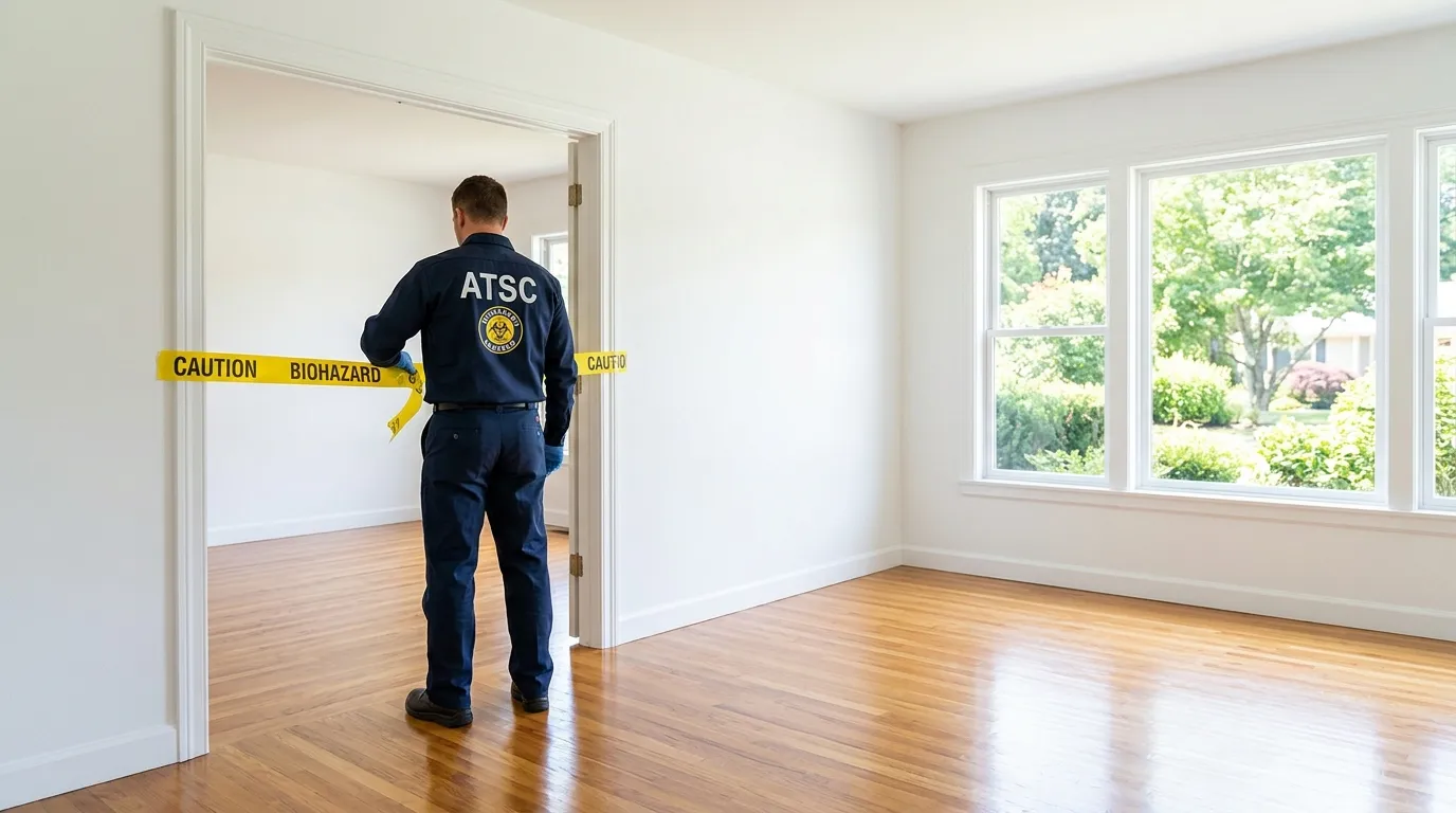 Certified biohazard cleanup crew performing Decomposition Cleanup in Tempe